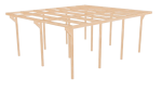 Wiata garażowa drewniana podwójna 600x750x260 cm 