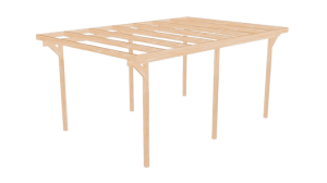 wiata garażowa drewniana 400x600x260cm grube belki  