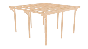 wiata garażowa drewniana podwójna 500x500x260cm 
