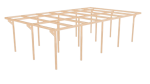 Wiata garażowa drewniana podwójna 600x1000x260 cm  