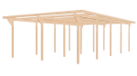 Wiata garażowa drewniana podwójna 600x1000x260 cm   grube belki