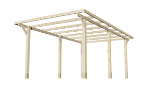 wiata garażowa drewniana 300x500x260cm