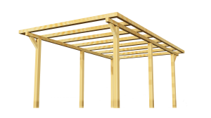 wiata garażowa drewniana 300x500x260cm grube belki