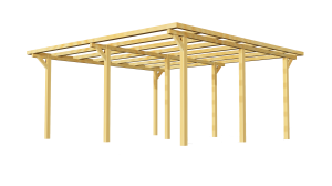wiata garażowa drewniana podwójna 600x500x260cm grube belki
