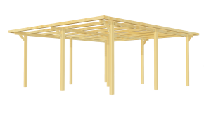 wiata garażowa drewniana podwójna 600x600x260cm 